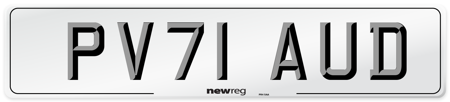 PV71 AUD Number Plate from New Reg